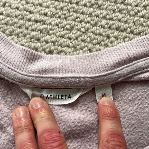 Athleta Coaster Luxe Sweatshirt in color Soft Lilac, size M - Picture 3 of 6